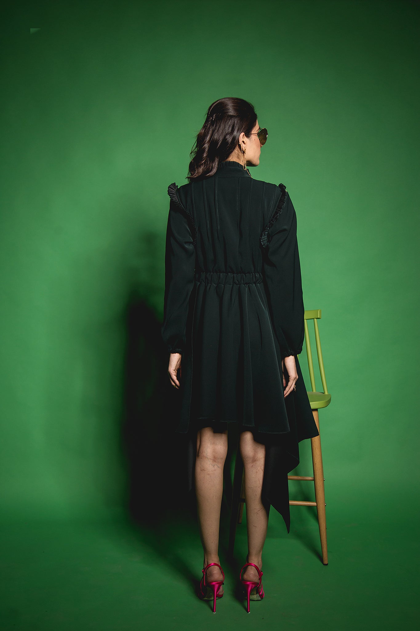 The Green Double Drape Dress