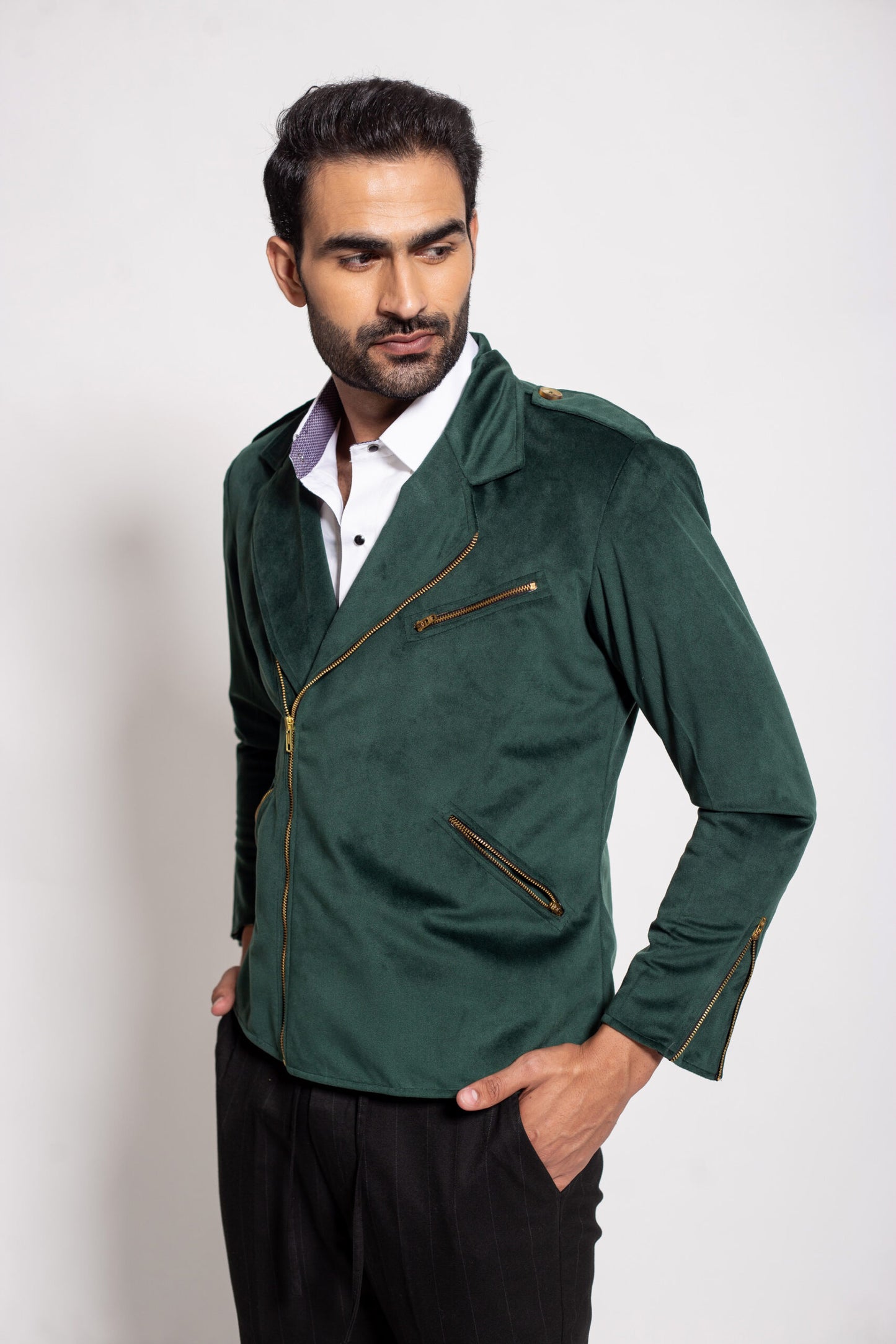 The green biker jacket