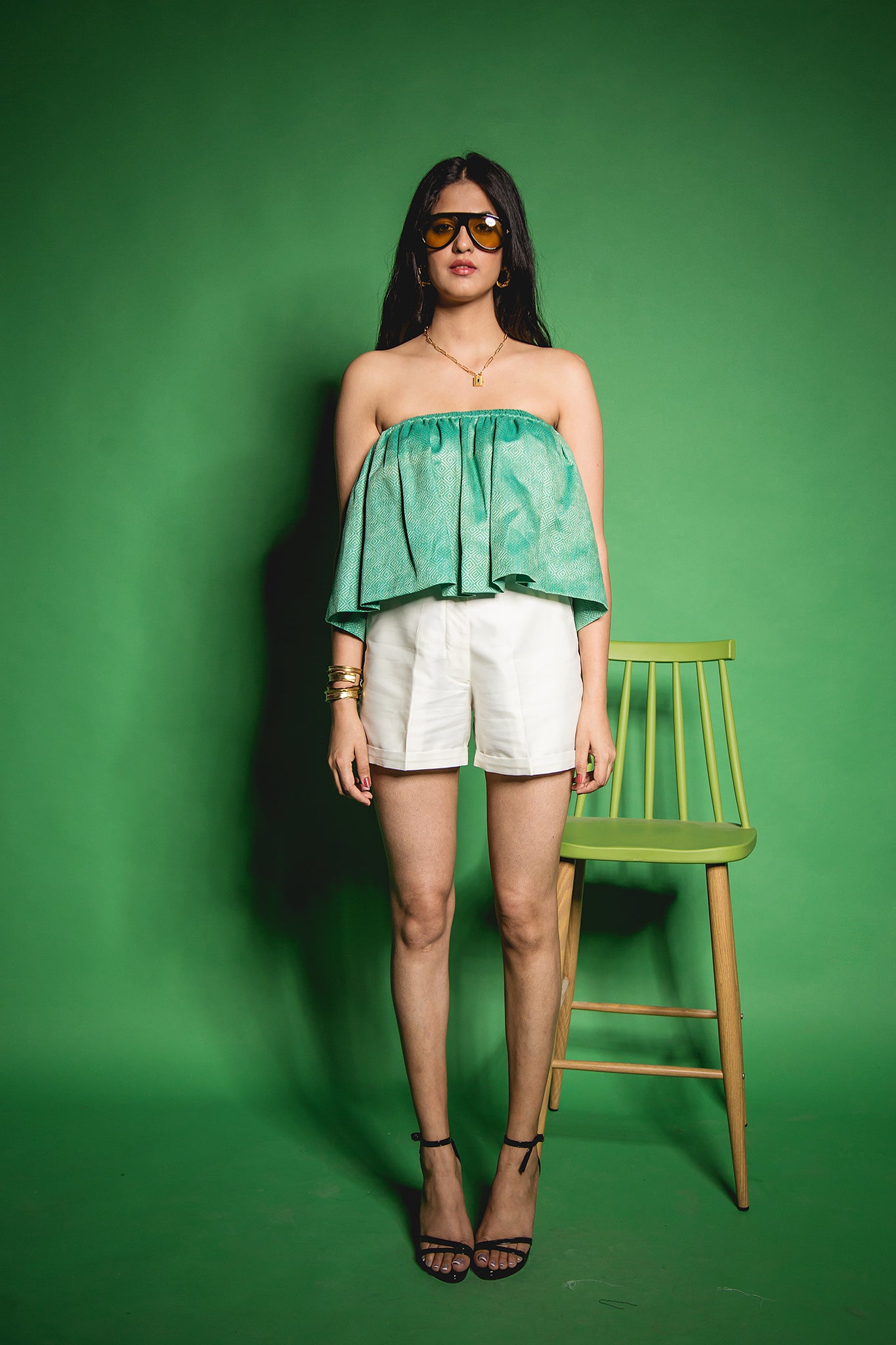 The Green Flare Tube Top