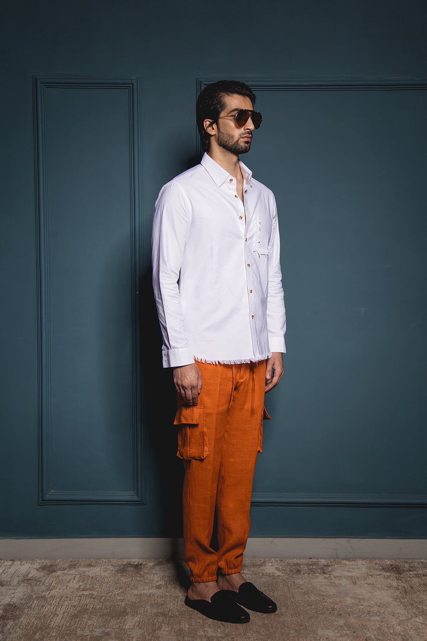 The Orange Linen Drawsting Pants