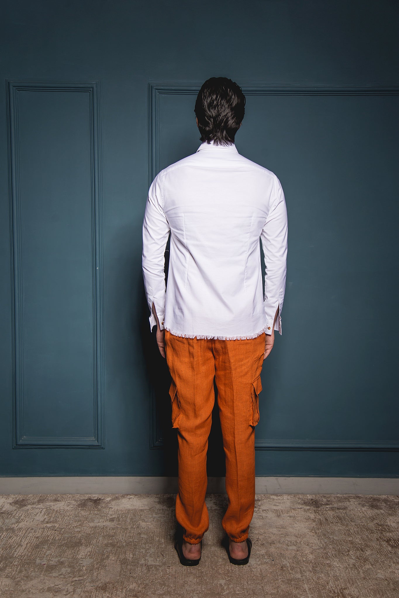 The Orange Linen Drawsting Pants