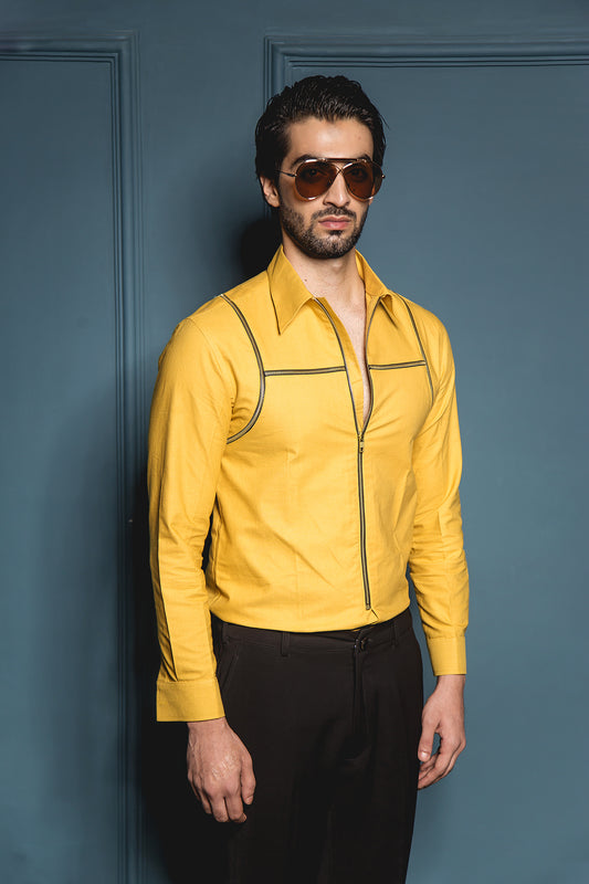 The Mustard Double Holster Zipper shirt