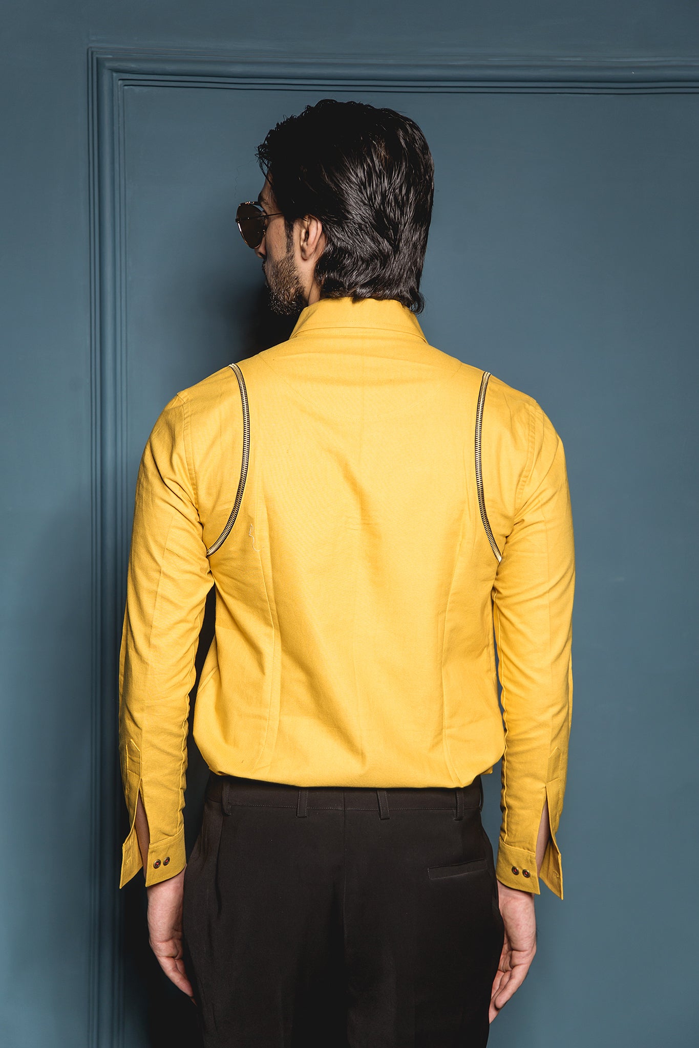 The Mustard Double Holster Zipper shirt