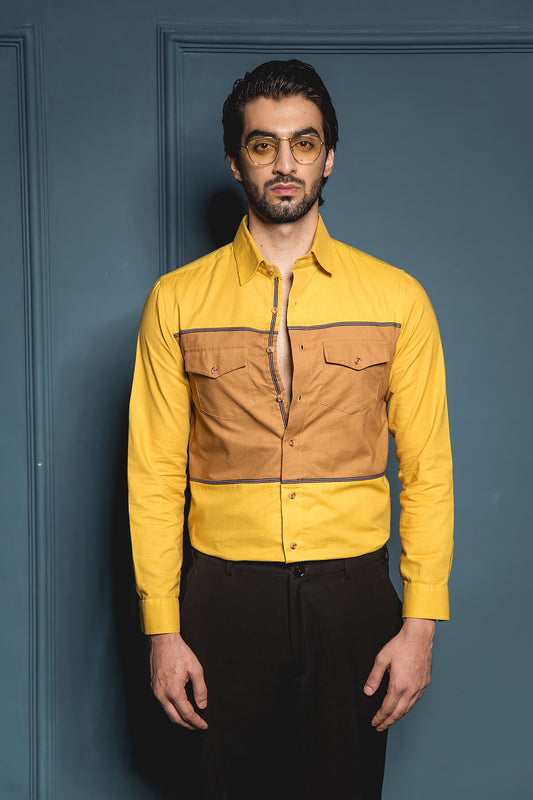 The Tobacco Panelled Shirt