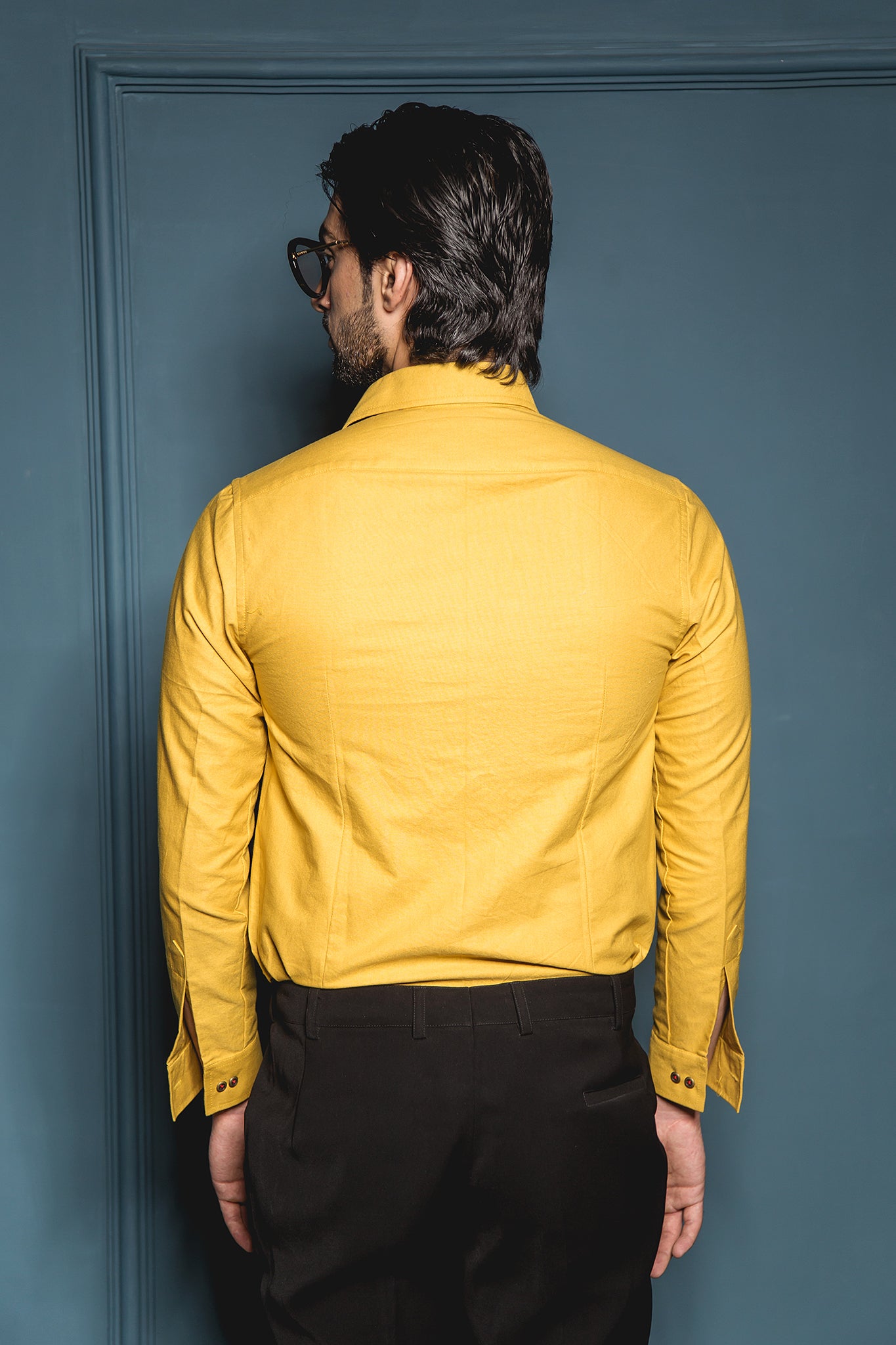 The Mustard Double Pocket Zipper Detail Shirt