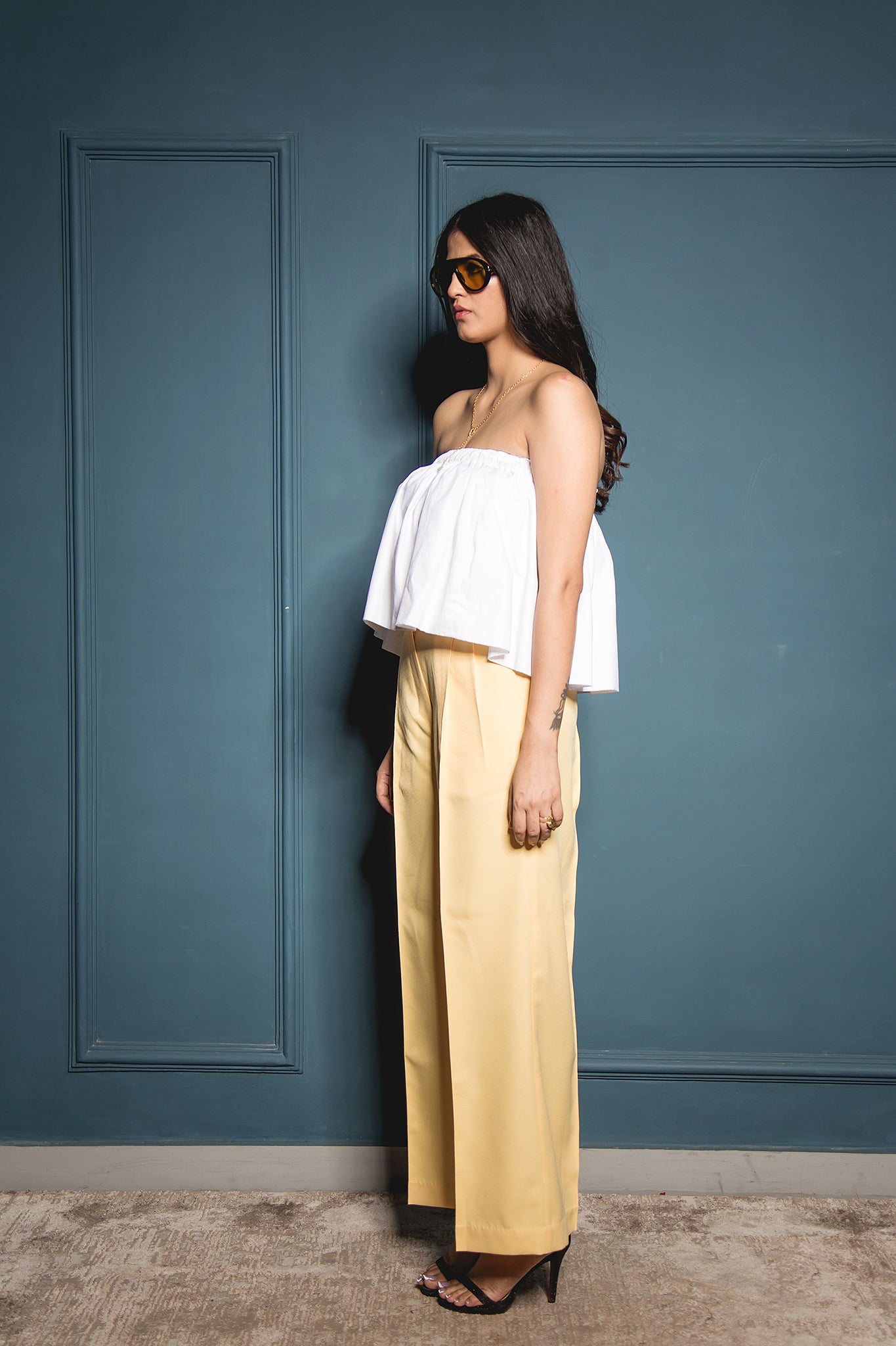 The White Flare Tube Top