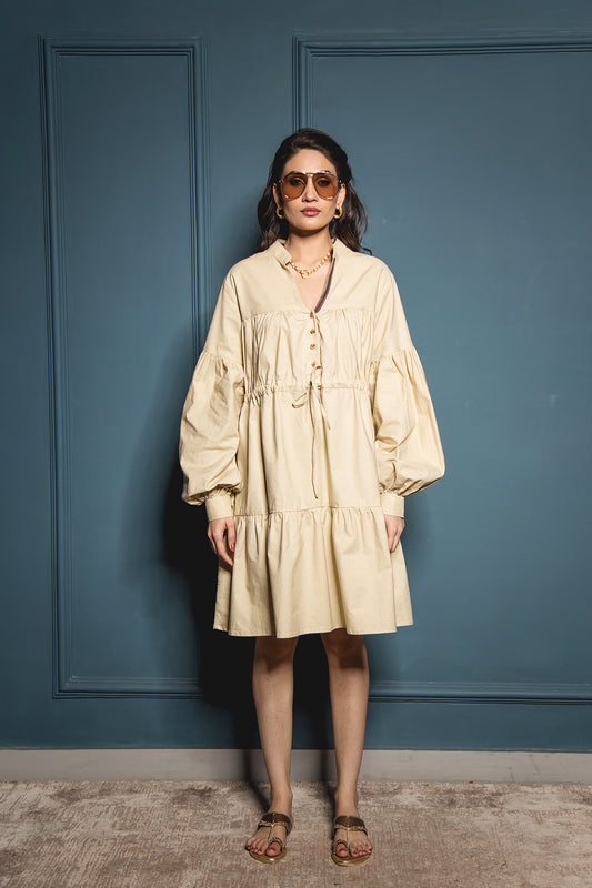 The Beige 4-Panel Dress