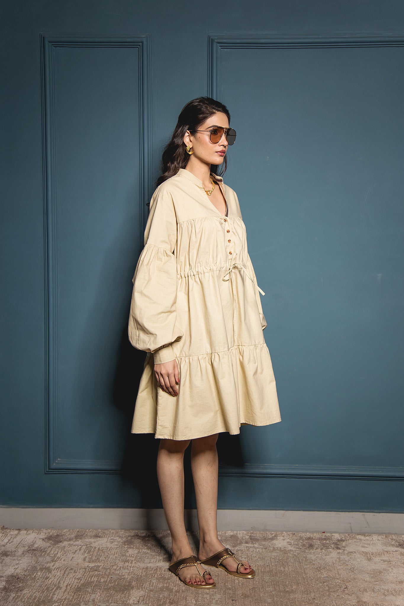 The Beige 4-Panel Dress