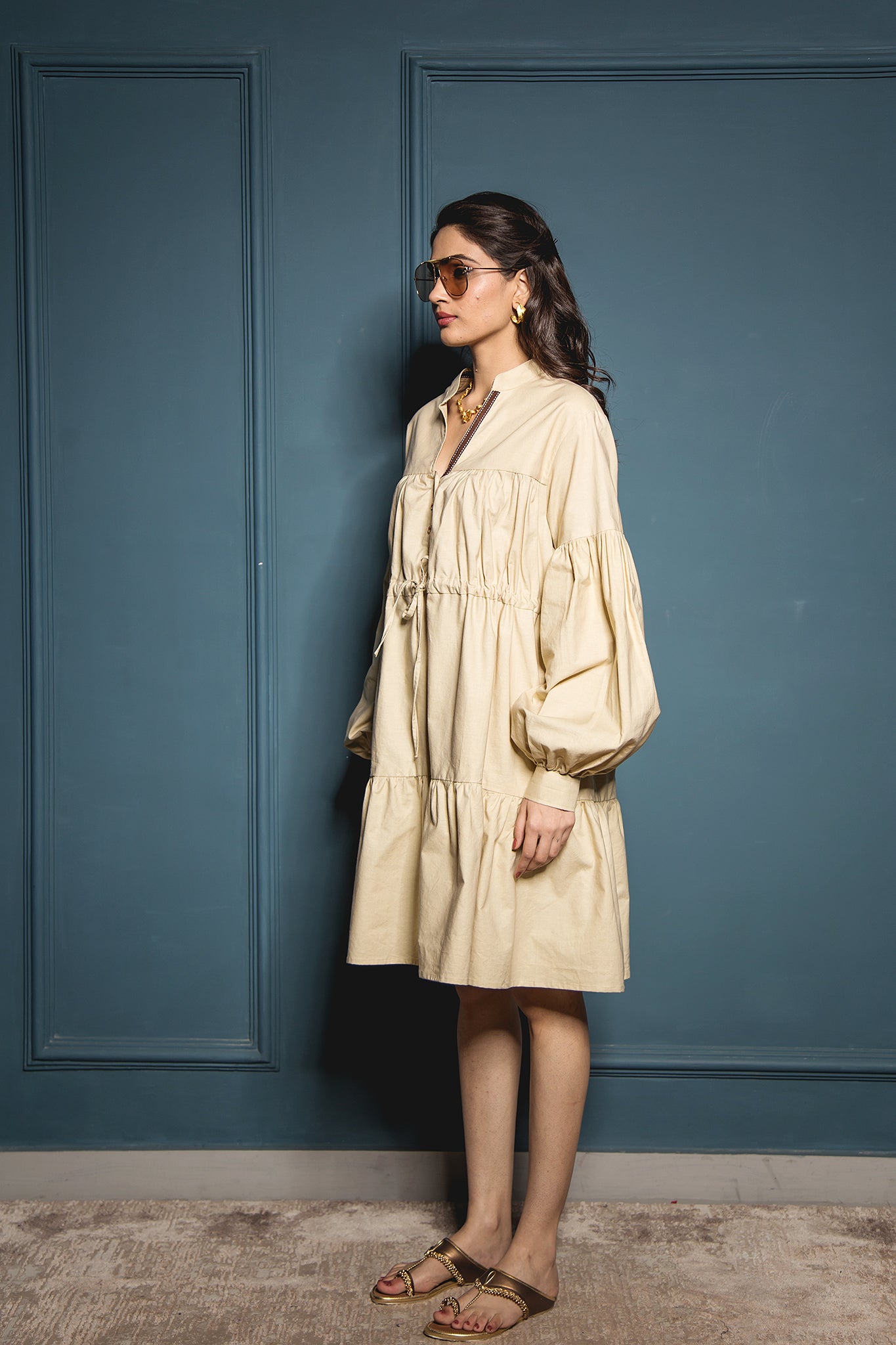 The Beige 4-Panel Dress