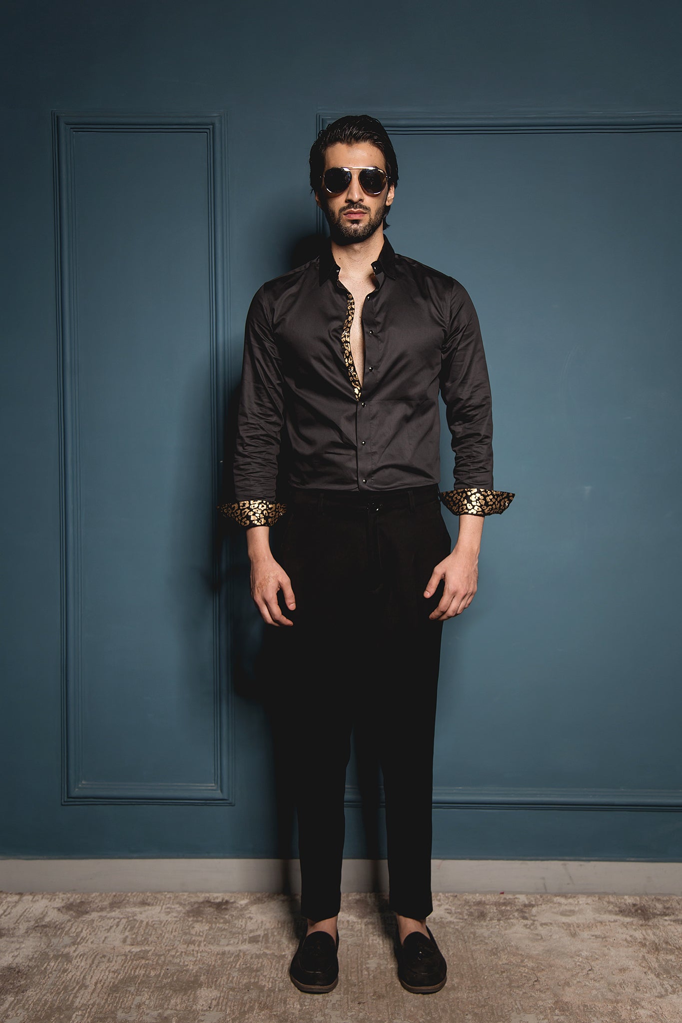 The Black Cheetah Placket Shirt