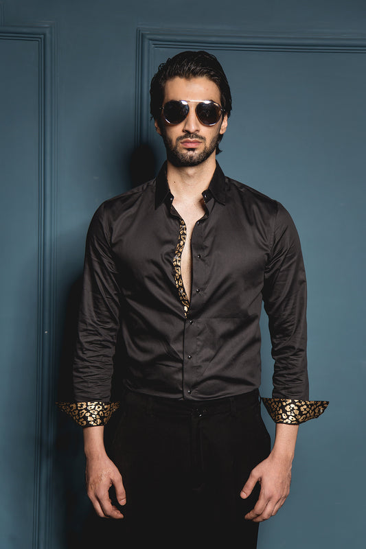 The Black Cheetah Placket Shirt