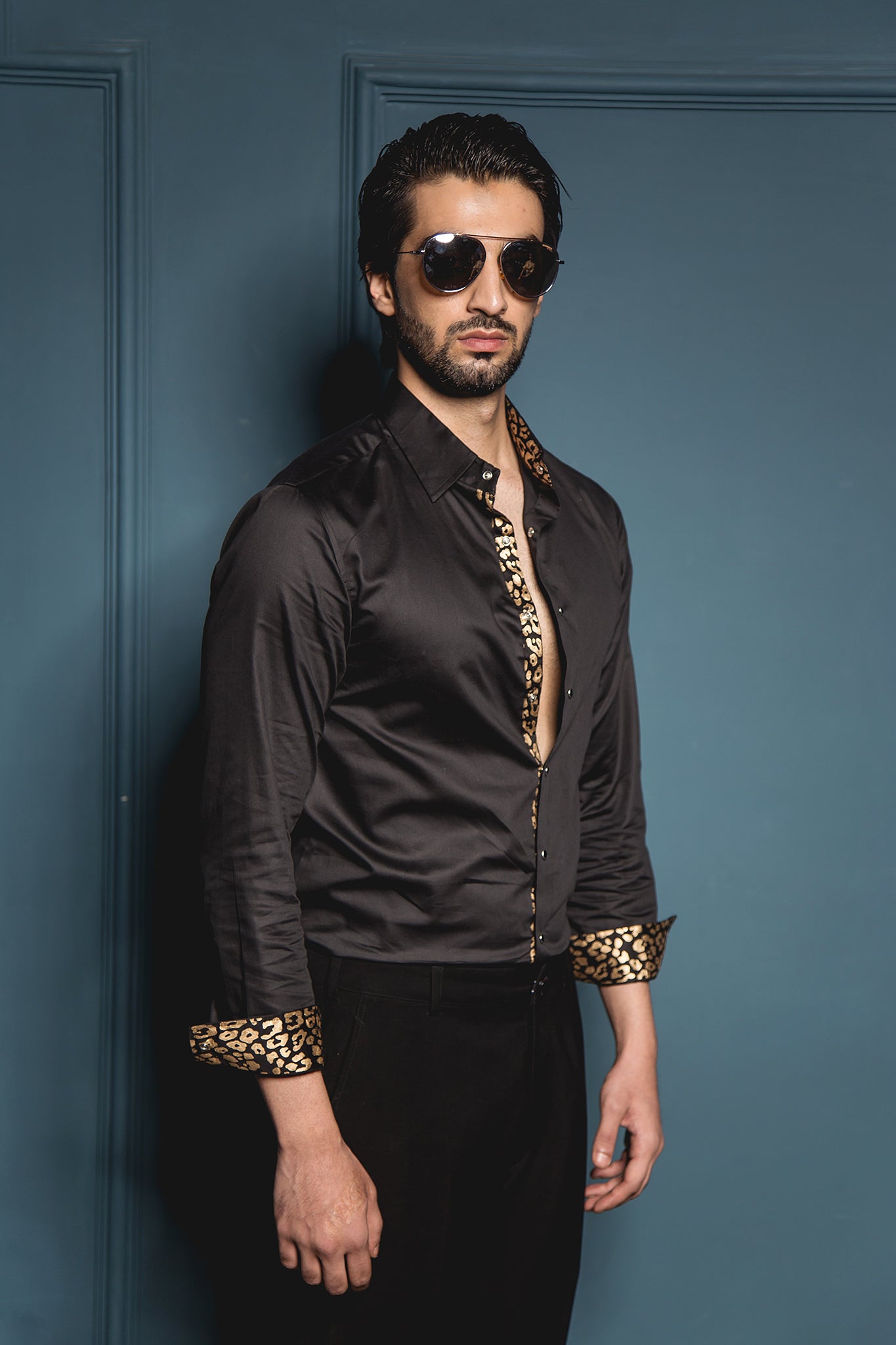 The Black Cheetah Placket Shirt