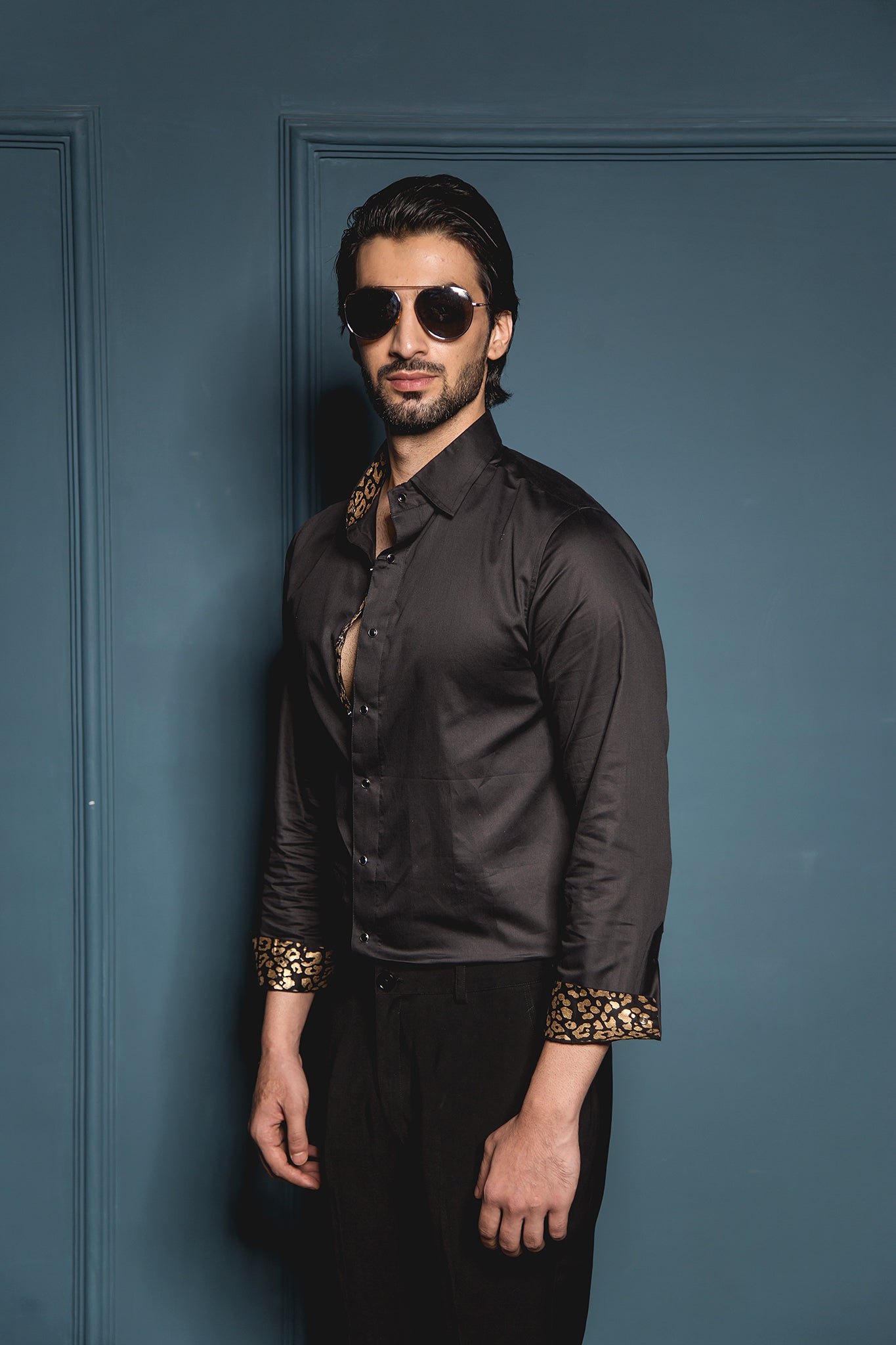 The Black Cheetah Placket Shirt