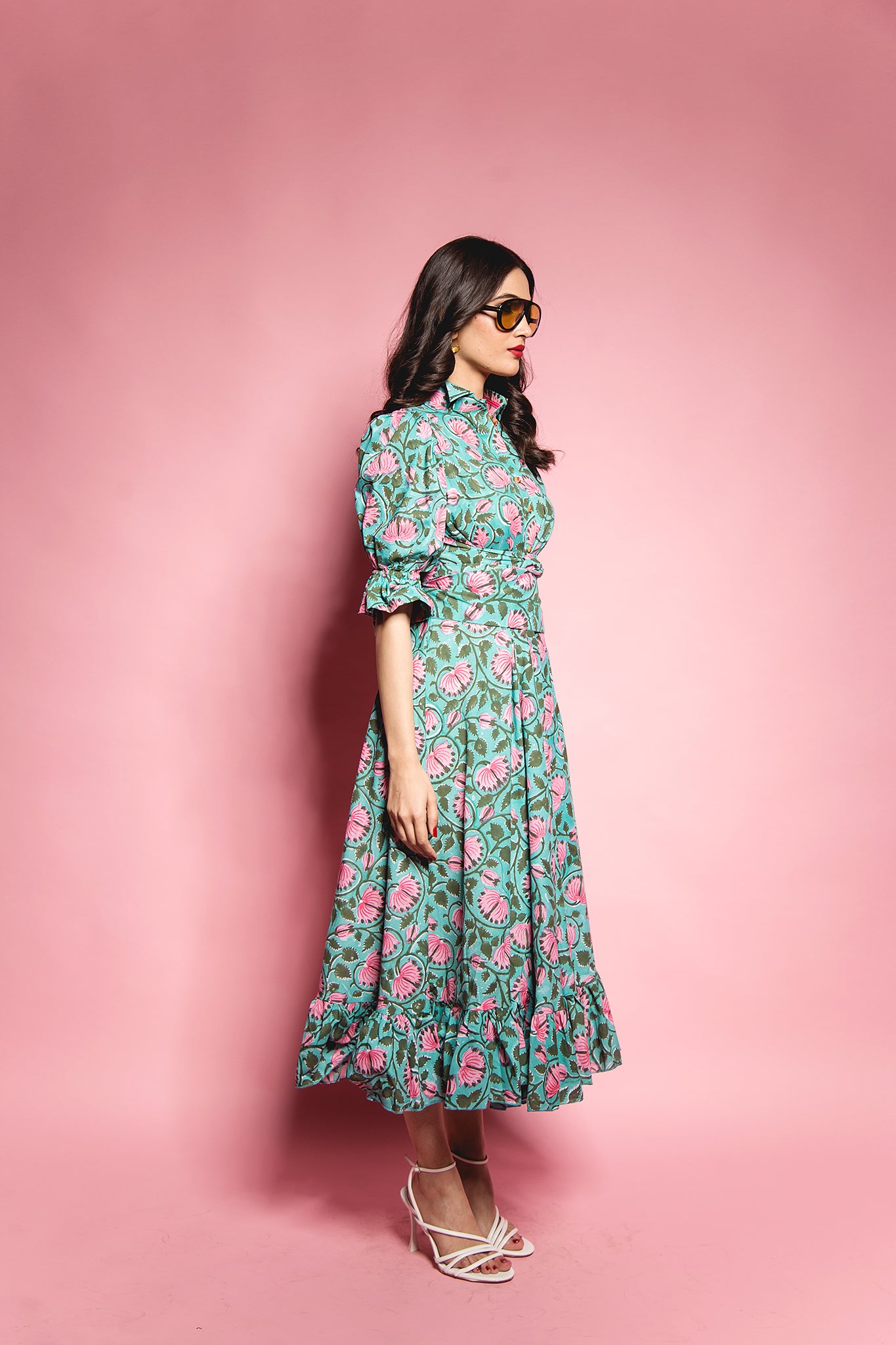 The Green Lotus Full Ruffle Dress