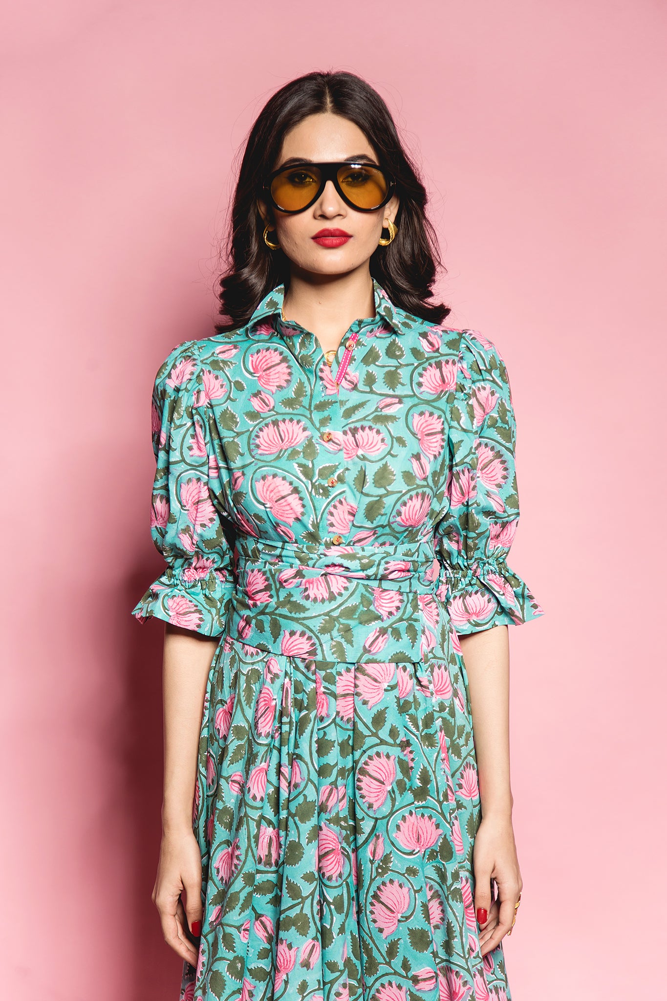 The Green Lotus Full Ruffle Dress