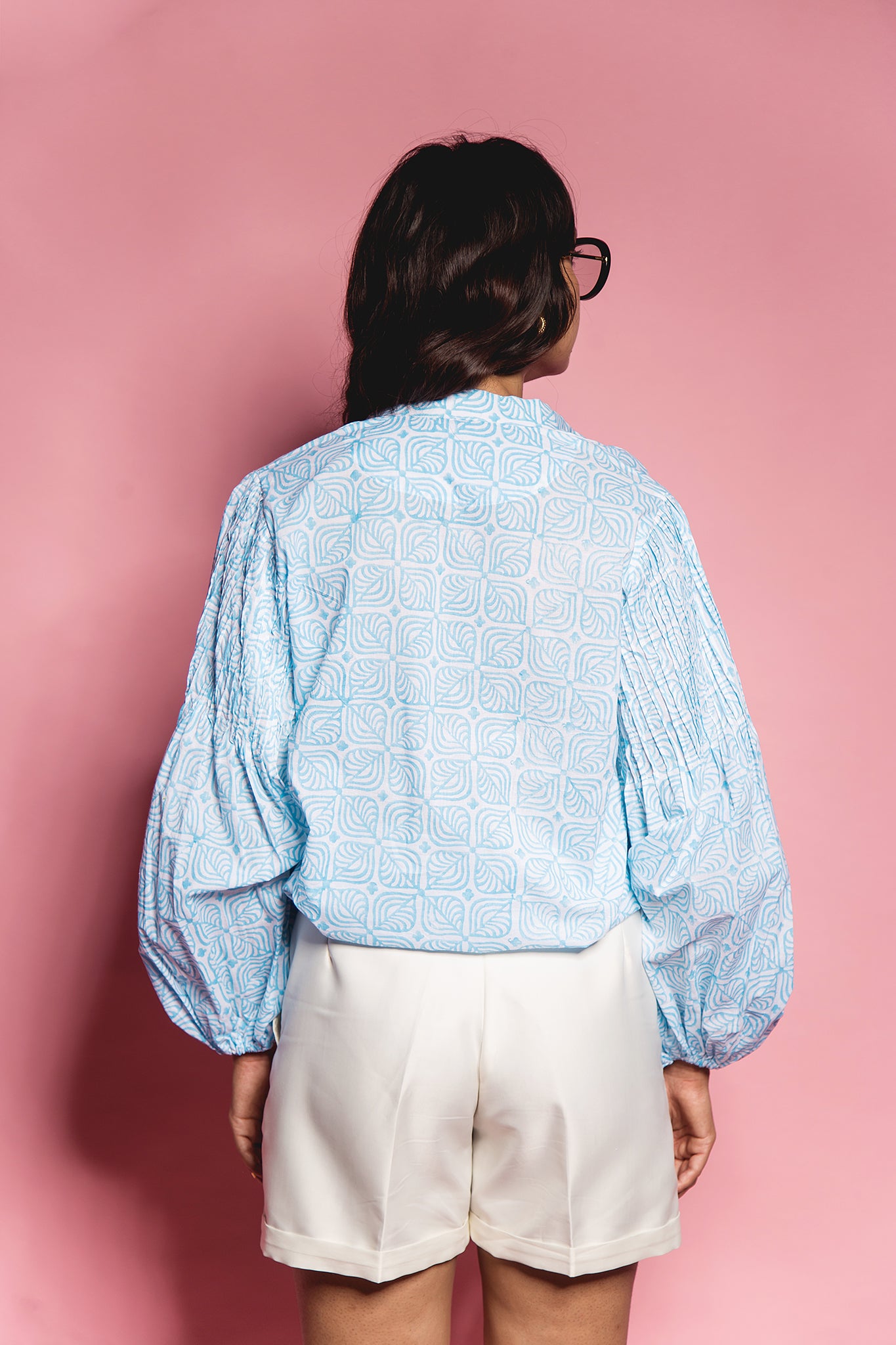 The Sky Sq Leaf Pleated Shirt