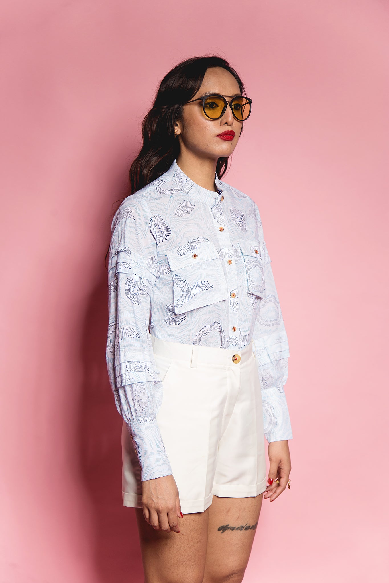 The Blue Abstract Tier Panel Shirt