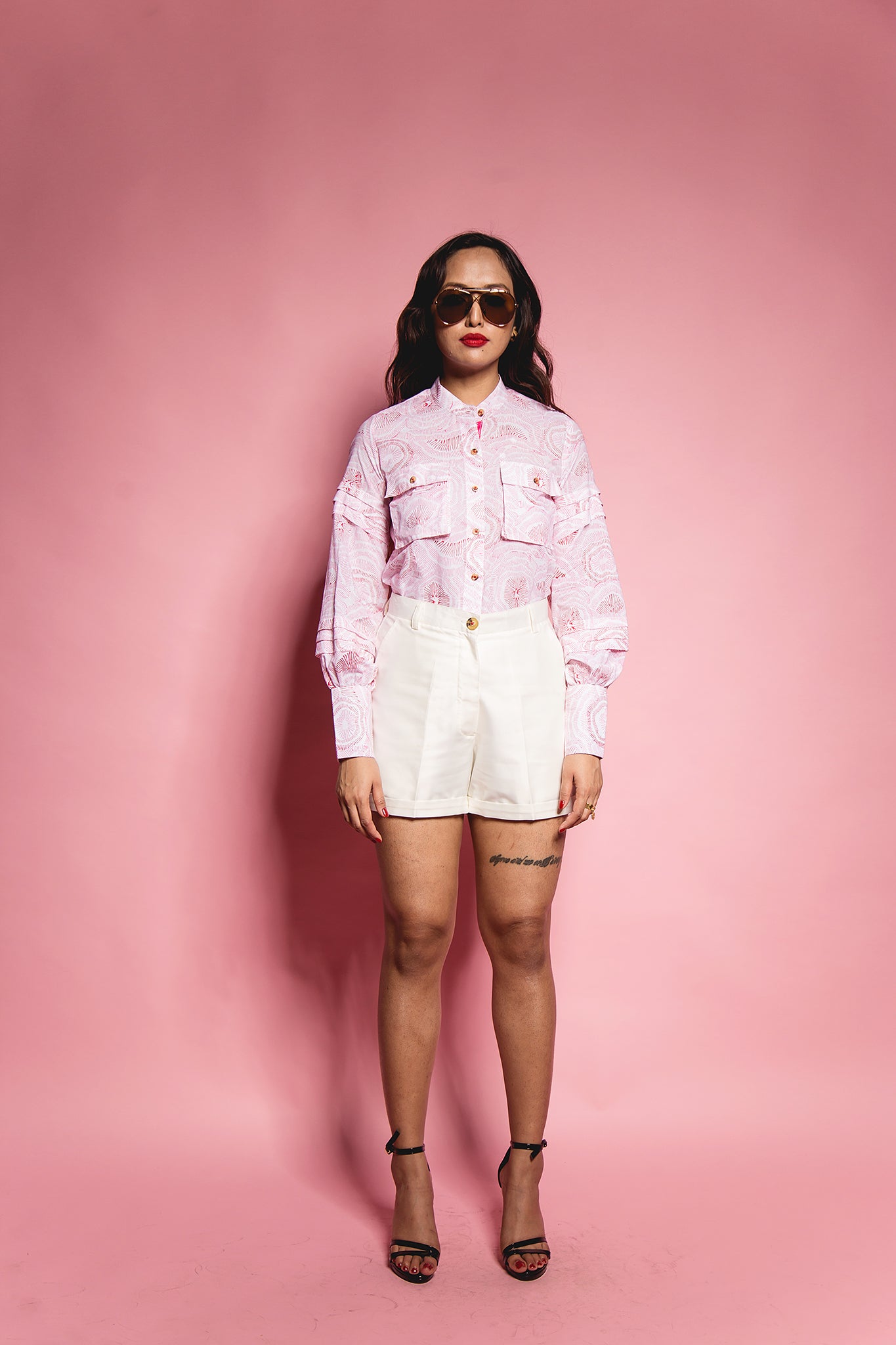 The Pink Abstract Tier Panel Shirt