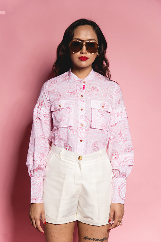 The Pink Abstract Tier Panel Shirt