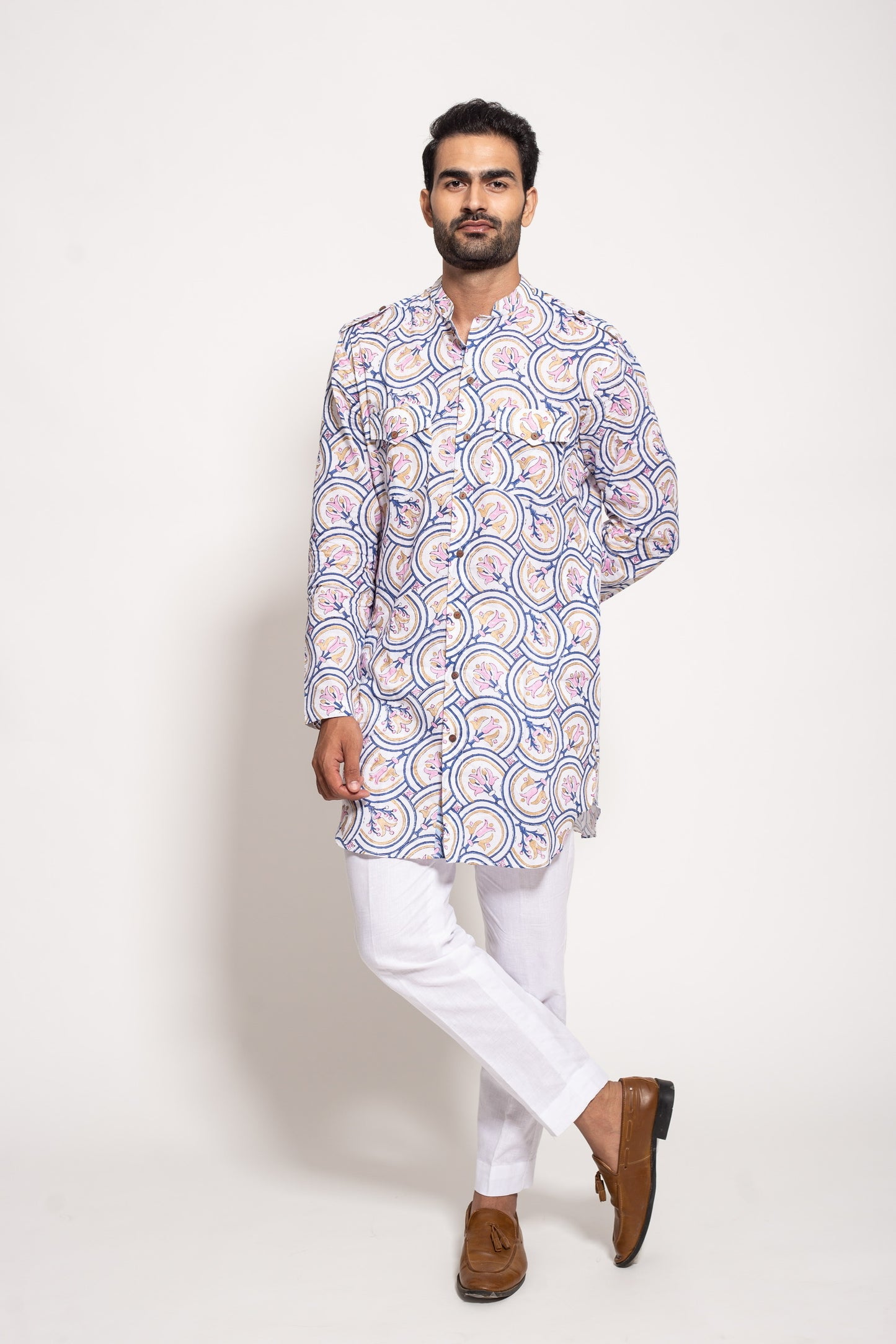 The Blue Roman Tile Kurta