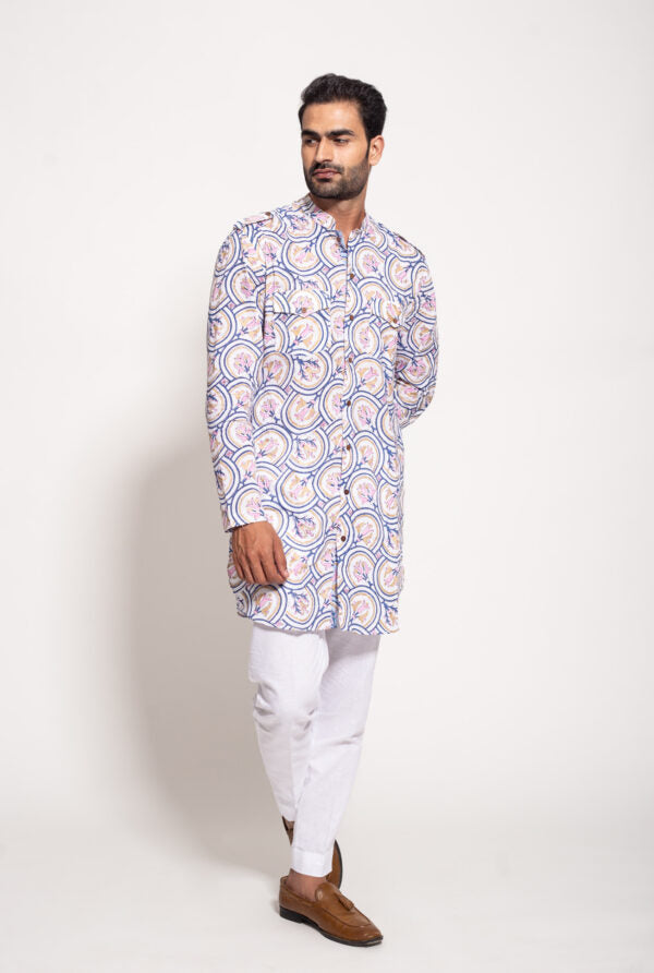 The Blue Roman Tile Kurta