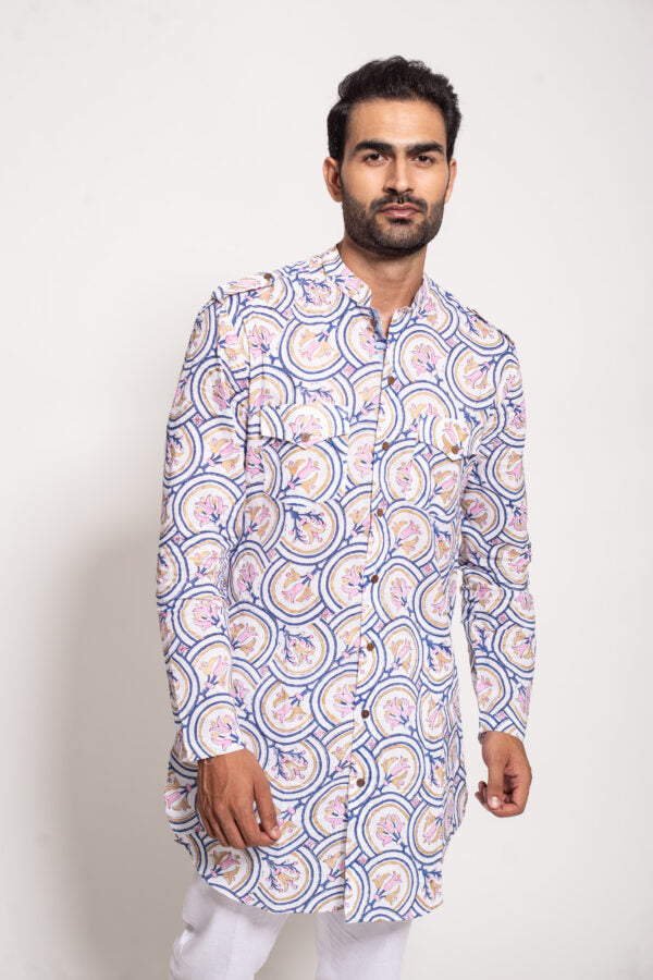 The Blue Roman Tile Kurta