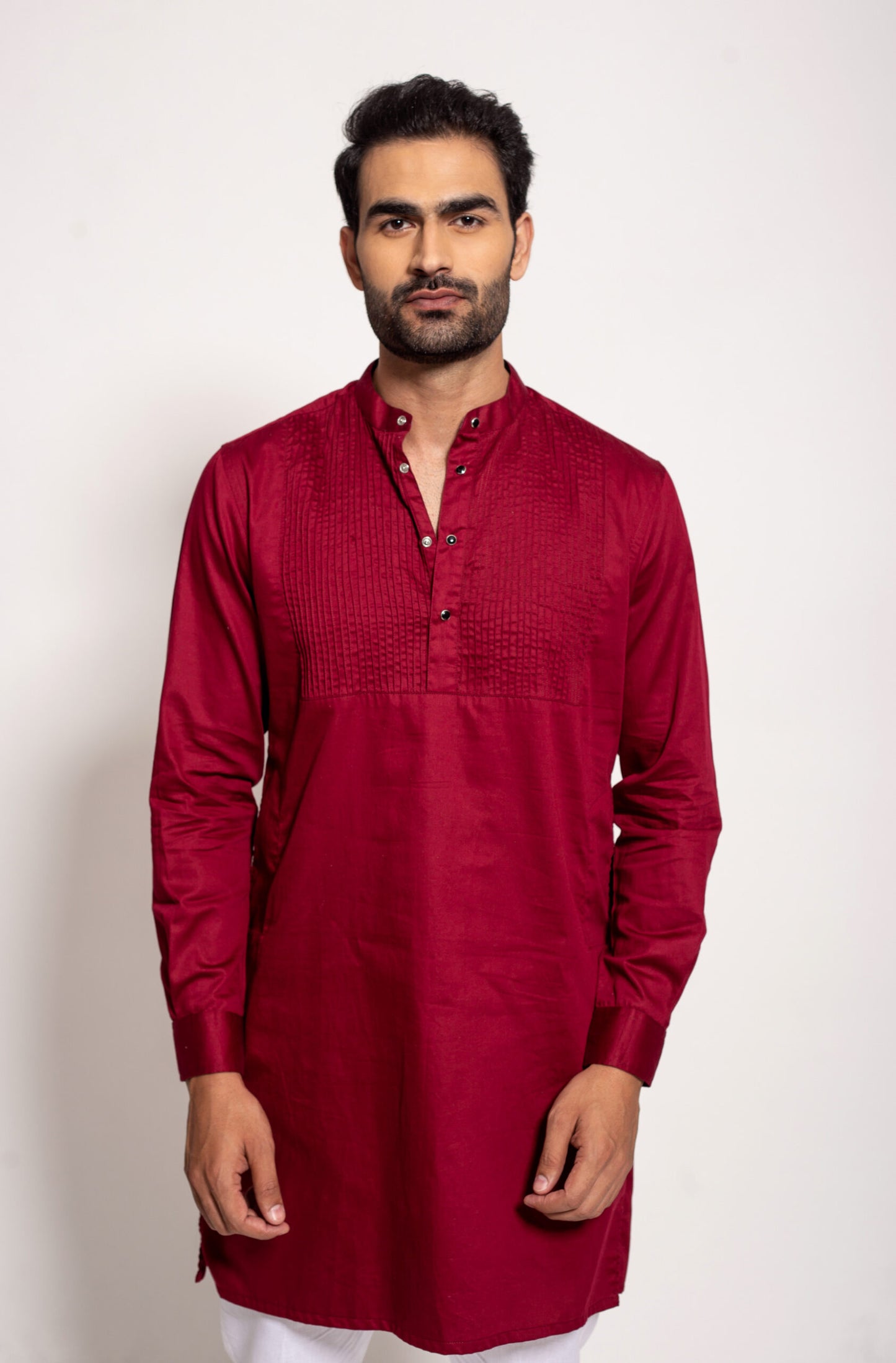 The Maroon Pleated Kurta