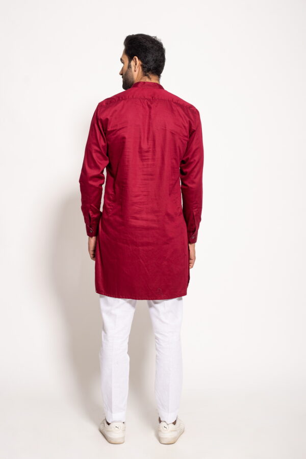 The Maroon Pleated Kurta