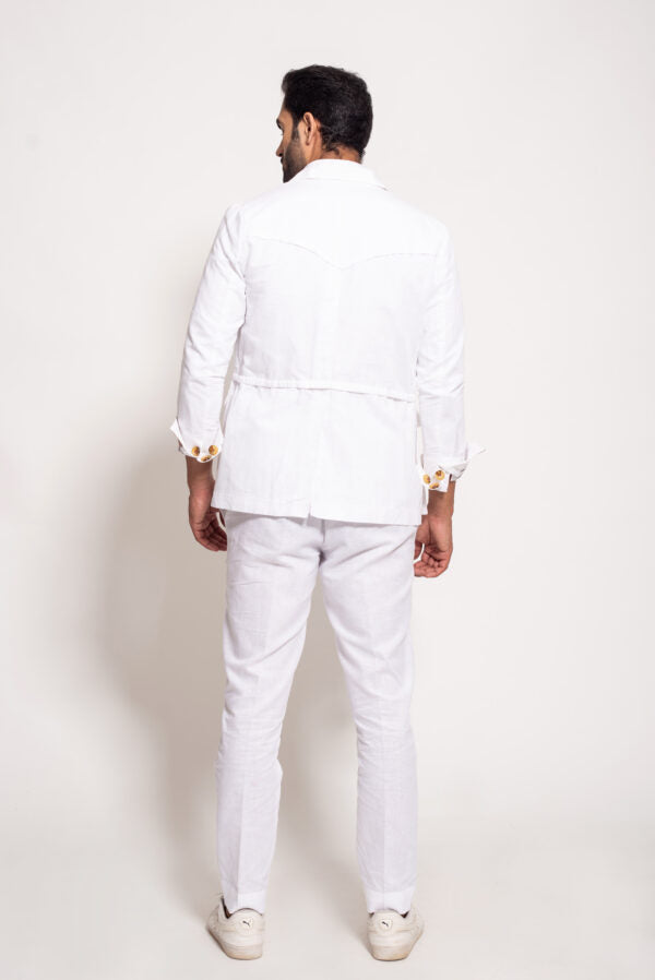 The White Linen Drawstring Jacket