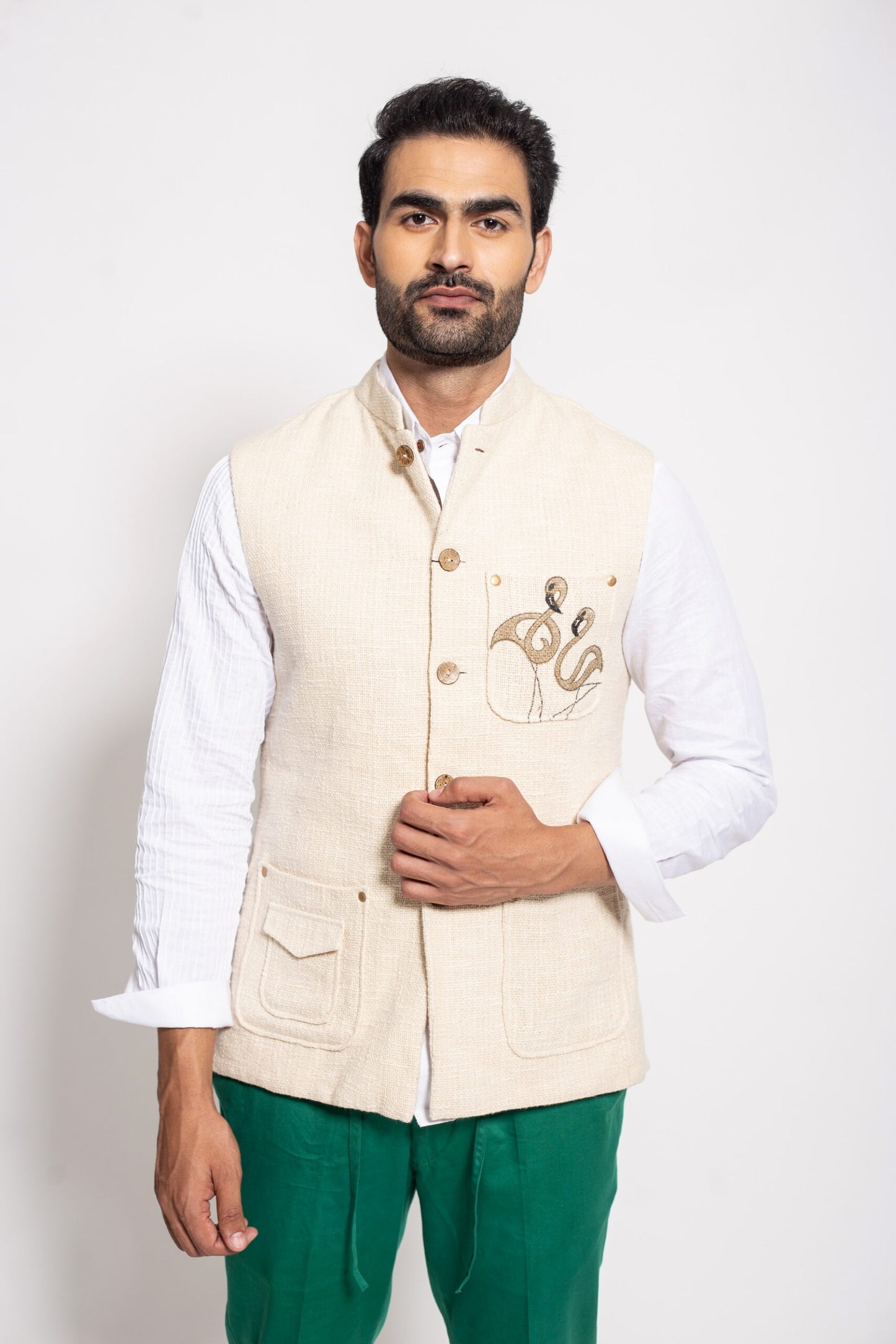 The Flamingo Loom Sleeveless Jacket