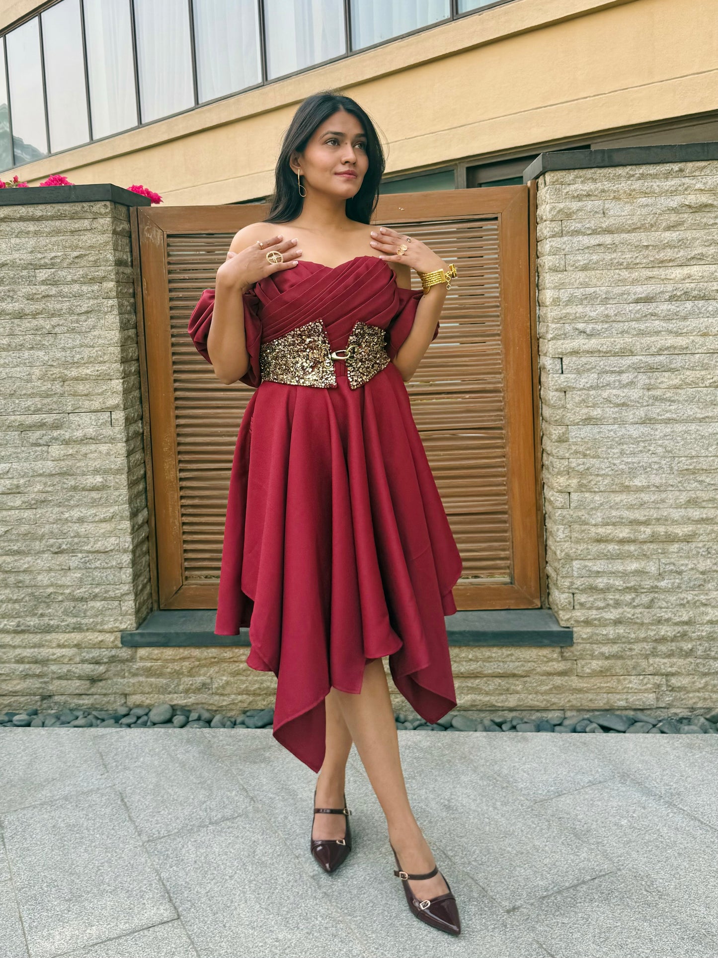 The Alexandria Crimson Dress