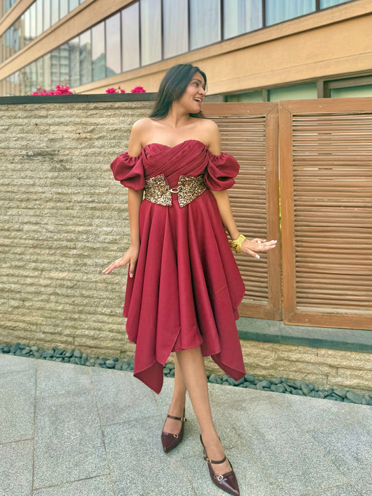 The Alexandria Crimson Dress
