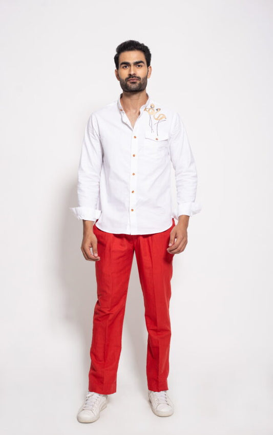 The Red Oxford Drawstring Pants
