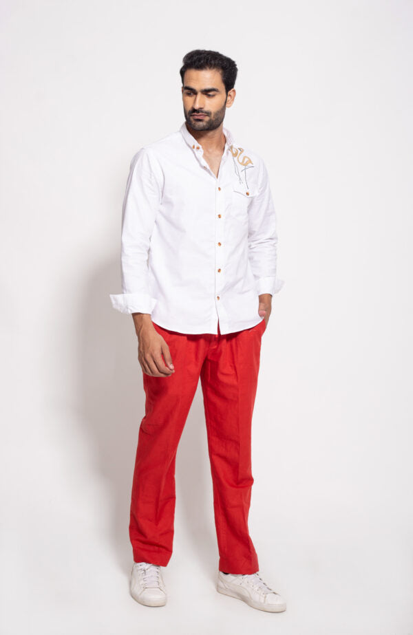 The Red Oxford Drawstring Pants