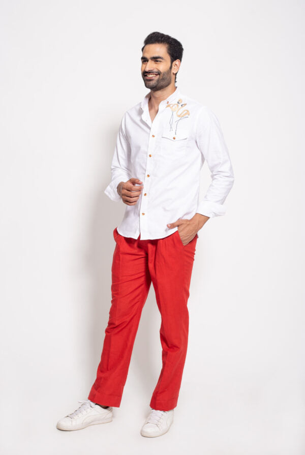 The Red Oxford Drawstring Pants