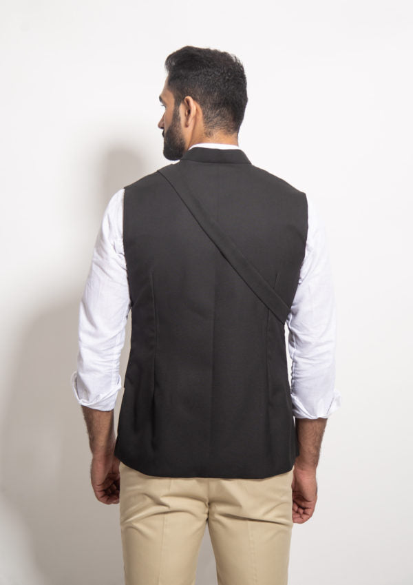 The Black Jacket Panel Sleeveless Jacket